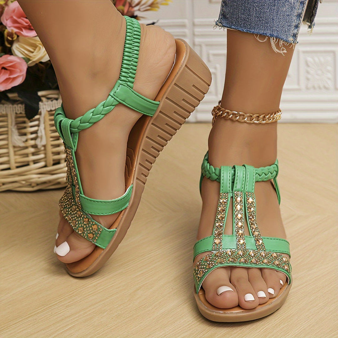 Trudy - Orthopädische Ibiza-Stil Sandalen mit Keilabsatz