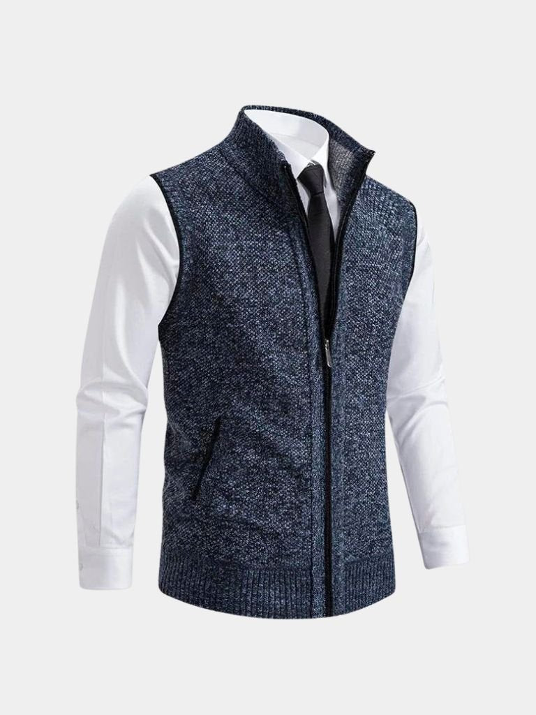 Viretti - Elegantes Gilet mit durchgehendem Reissverschluss